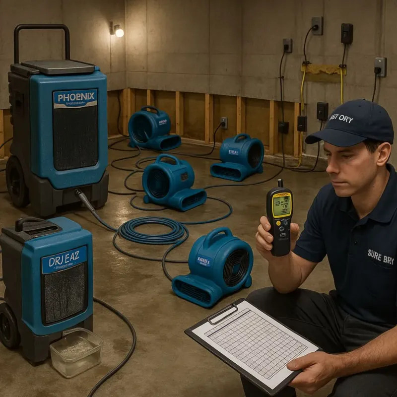Structural Drying and Dehumidification process in Donovan Estates, AZ